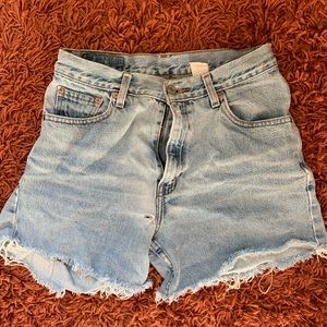 Vintage Levi’s shorts. Light wash.